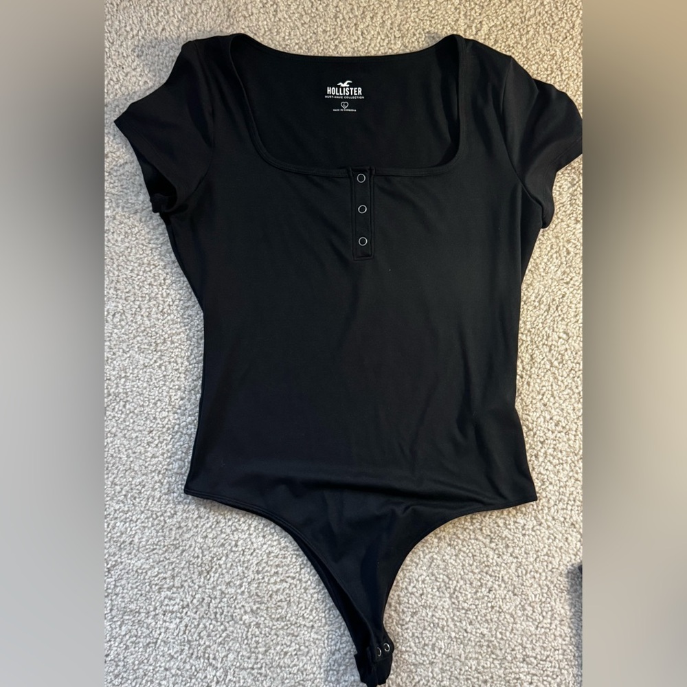Hollister Classic Black Bodysuit short sleeve size L